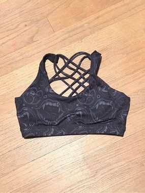 Black Vampire Print Lattice-Back Sports Bra - Women Intimates & Sleepwear